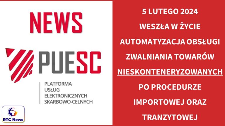 Automatyzacja obsługi zwalniania towarów nieskonteneryzowanych po procedurze importowej i tranzytowej