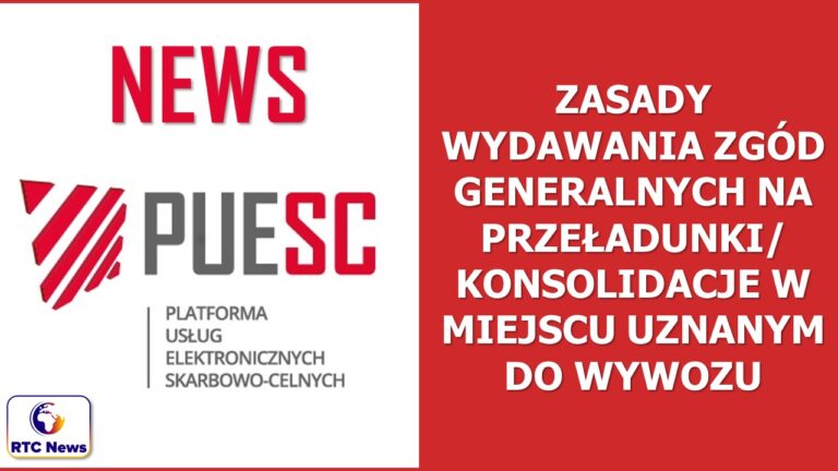 Zasady wydawania zgód generalnych na przeładunki/konsolidacje w miejscu uznanym do wywozu